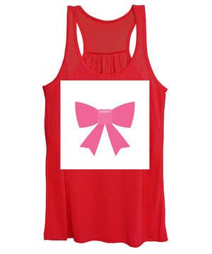 Pink bow simple flat icon - Women's Tank Top