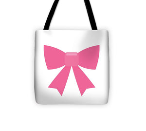 Pink bow simple flat icon - Tote Bag