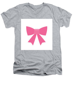 Pink bow simple flat icon - Men's V-Neck T-Shirt
