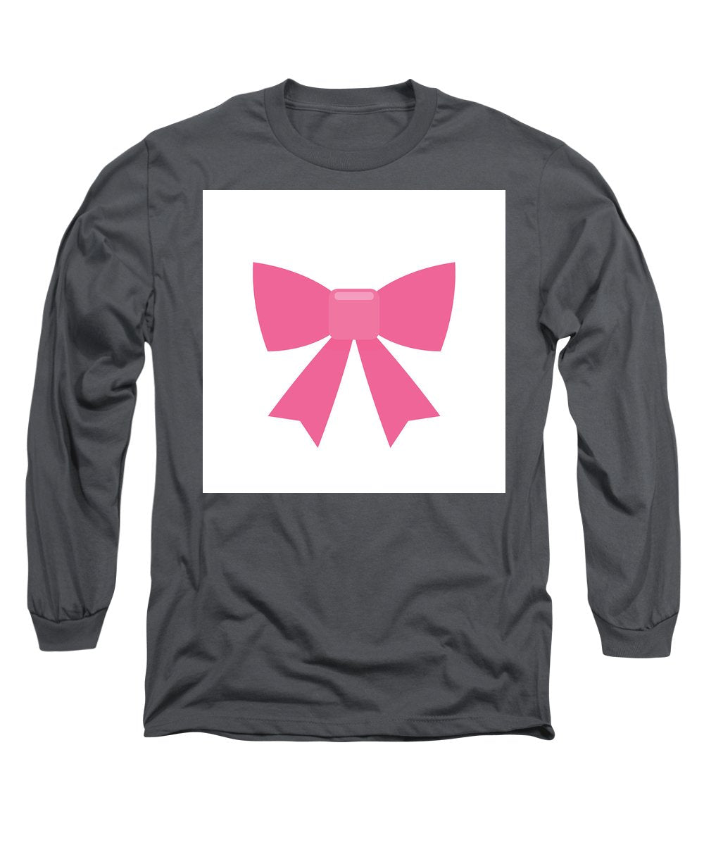 Pink bow simple flat icon - Long Sleeve T-Shirt