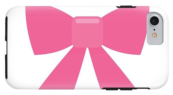 Pink bow simple flat icon - Phone Case