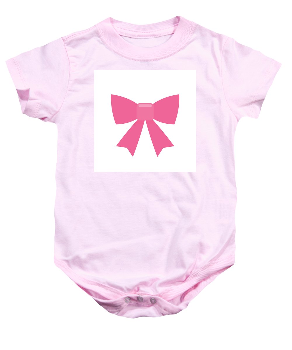 Pink bow simple flat icon - Baby Onesie