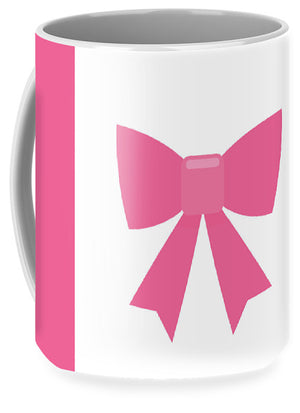 Pink bow simple flat icon - Mug