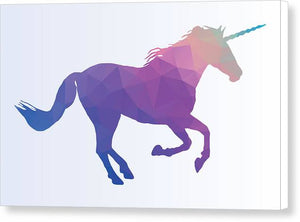 Polygonal Unicorn Horse Silhouette - Canvas Print