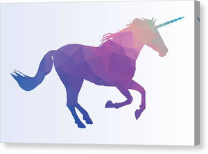 Polygonal Unicorn Horse Silhouette - Canvas Print