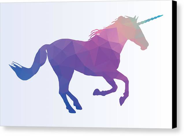 Polygonal Unicorn Horse Silhouette - Canvas Print