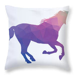 Polygonal Unicorn Horse Silhouette - Throw Pillow
