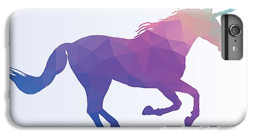 Polygonal Unicorn Horse Silhouette - Phone Case
