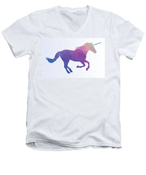 Polygonal Unicorn Horse Silhouette - Men's V-Neck T-Shirt