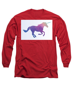 Polygonal Unicorn Horse Silhouette - Long Sleeve T-Shirt
