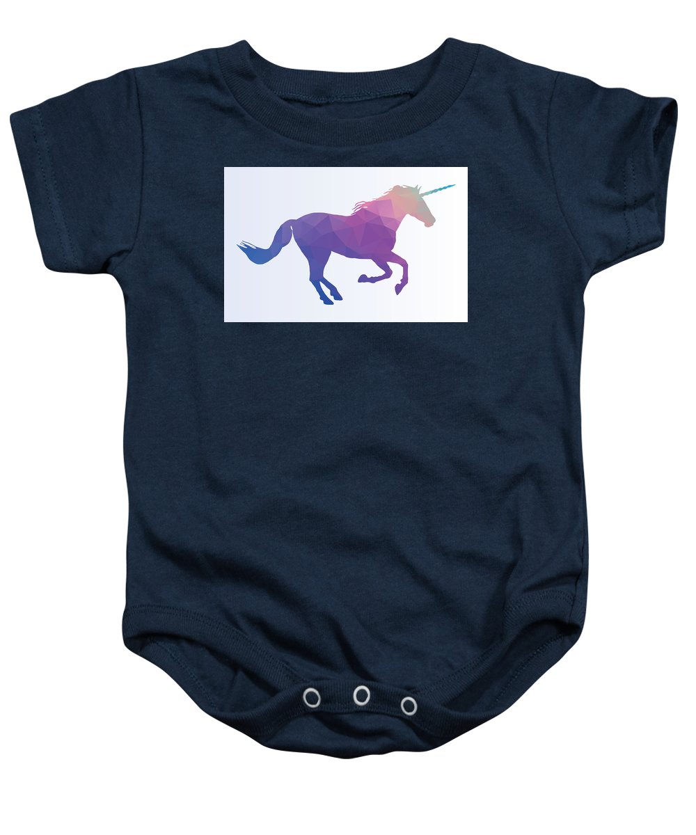 Polygonal Unicorn Horse Silhouette - Baby Onesie