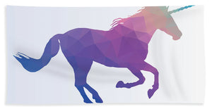 Polygonal Unicorn Horse Silhouette - Beach Towel