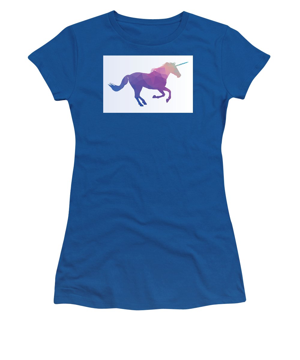 Polygonal Unicorn Horse Silhouette - Women's T-Shirt