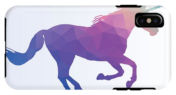 Polygonal Unicorn Horse Silhouette - Phone Case