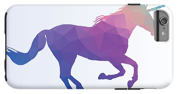 Polygonal Unicorn Horse Silhouette - Phone Case