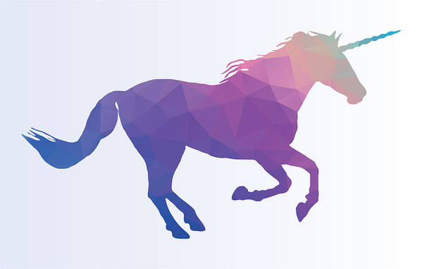Polygonal Unicorn Horse Silhouette - Art Print