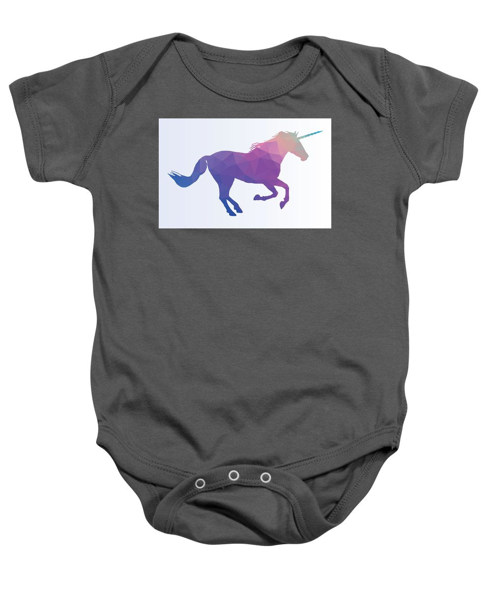 Polygonal Unicorn Horse Silhouette - Baby Onesie