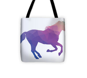 Polygonal Unicorn Horse Silhouette - Tote Bag