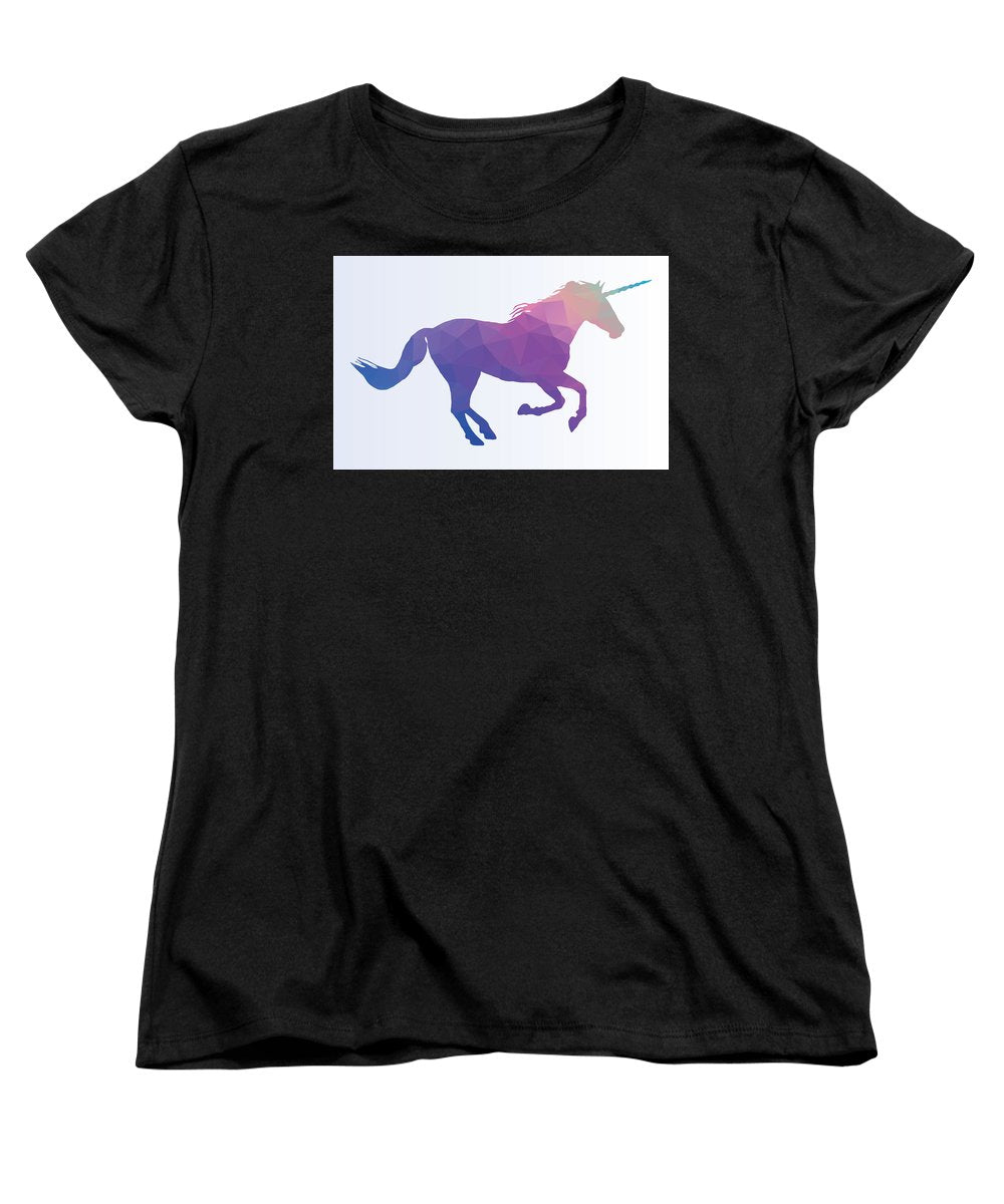 Polygonal Unicorn Horse Silhouette - Women's T-Shirt (Standard Fit)