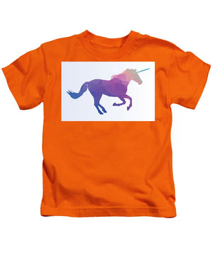 Polygonal Unicorn Horse Silhouette - Kids T-Shirt
