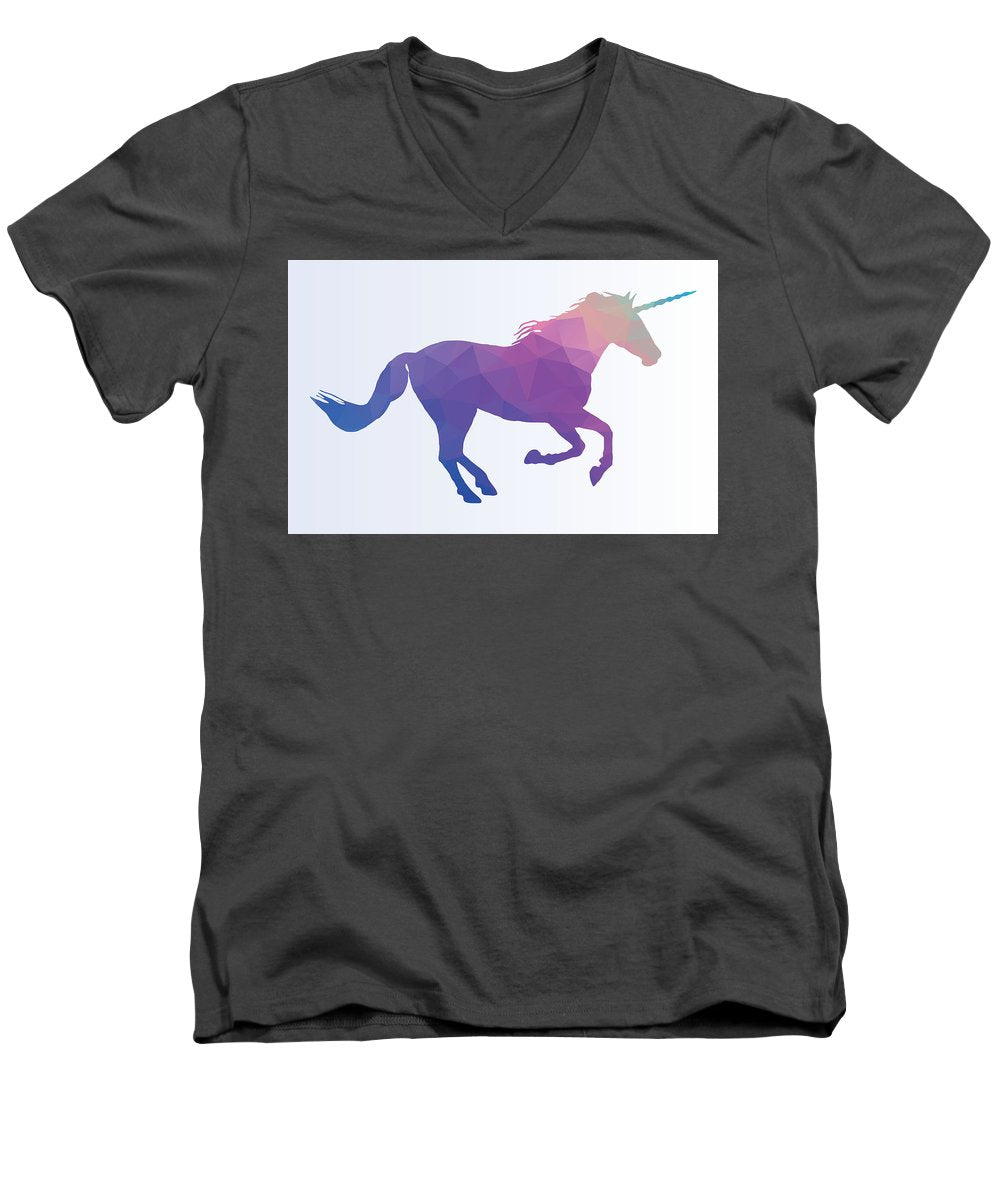 Polygonal Unicorn Horse Silhouette - Men's V-Neck T-Shirt