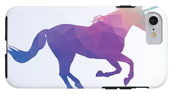 Polygonal Unicorn Horse Silhouette - Phone Case