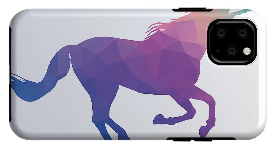 Polygonal Unicorn Horse Silhouette - Phone Case