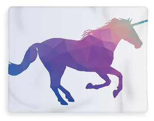 Polygonal Unicorn Horse Silhouette - Blanket
