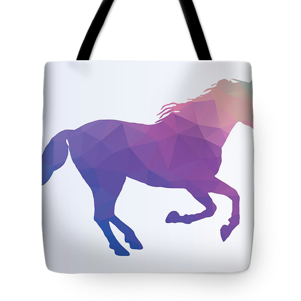 Polygonal Unicorn Horse Silhouette - Tote Bag