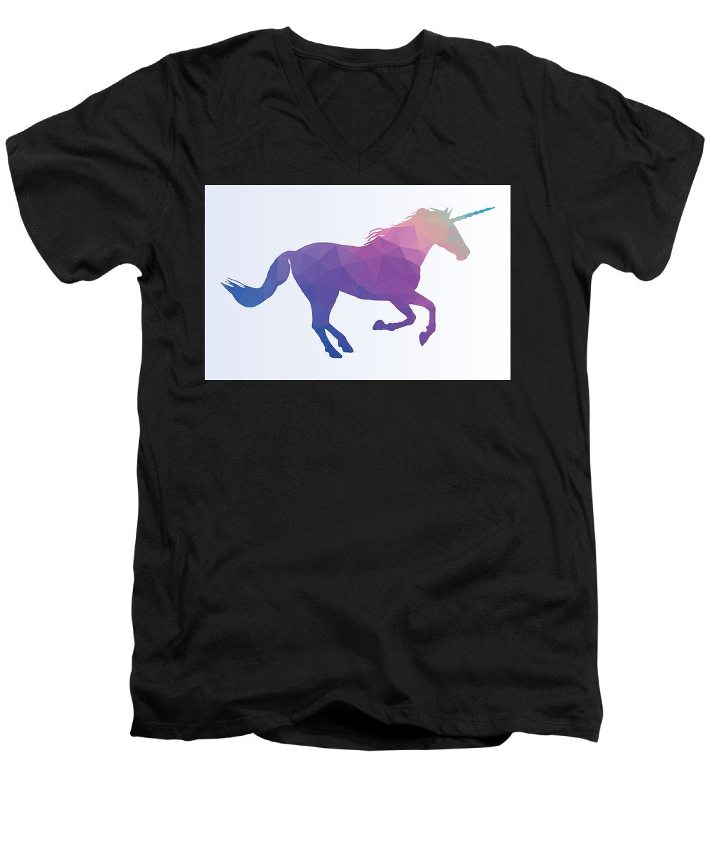 Polygonal Unicorn Horse Silhouette - Men's V-Neck T-Shirt