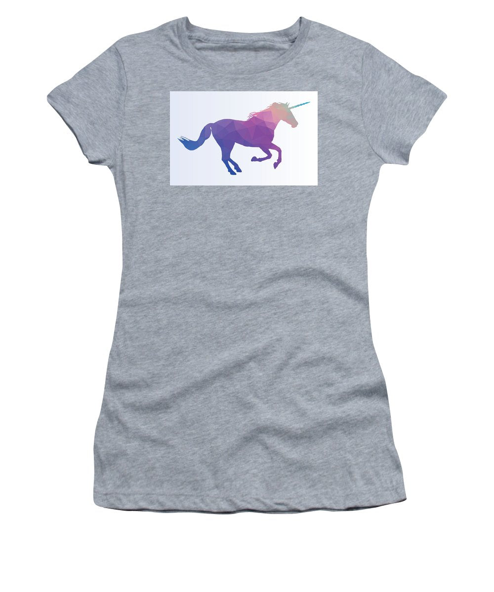Polygonal Unicorn Horse Silhouette - Women's T-Shirt