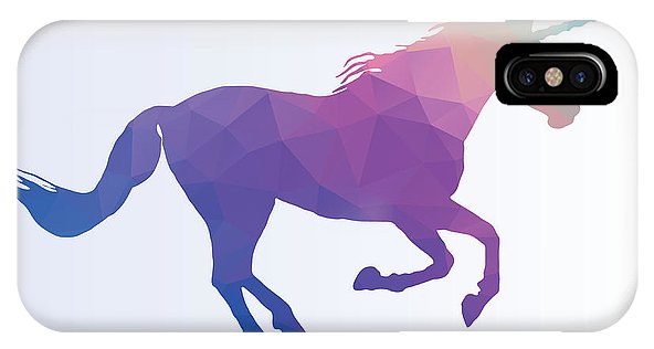 Polygonal Unicorn Horse Silhouette - Phone Case