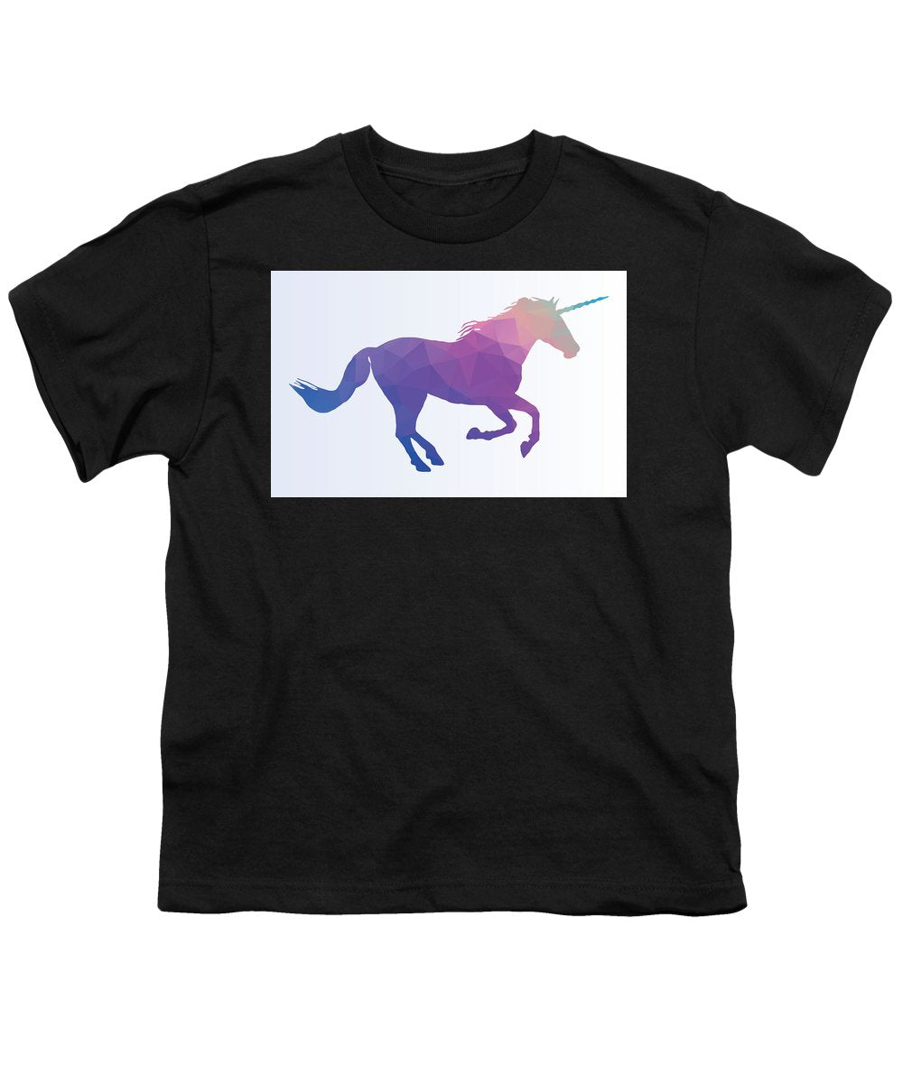 Polygonal Unicorn Horse Silhouette - Youth T-Shirt