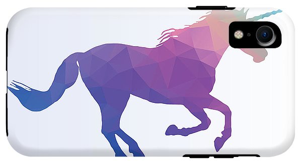 Polygonal Unicorn Horse Silhouette - Phone Case