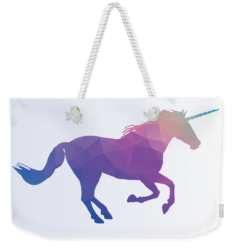 Polygonal Unicorn Horse Silhouette - Weekender Tote Bag