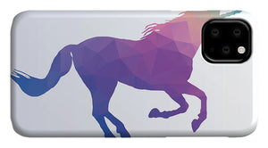 Polygonal Unicorn Horse Silhouette - Phone Case