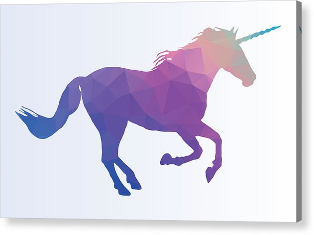 Polygonal Unicorn Horse Silhouette - Acrylic Print