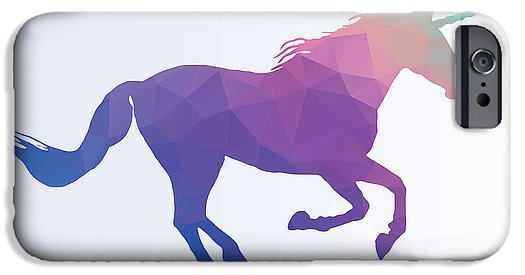 Polygonal Unicorn Horse Silhouette - Phone Case