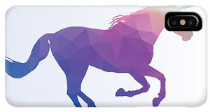 Polygonal Unicorn Horse Silhouette - Phone Case