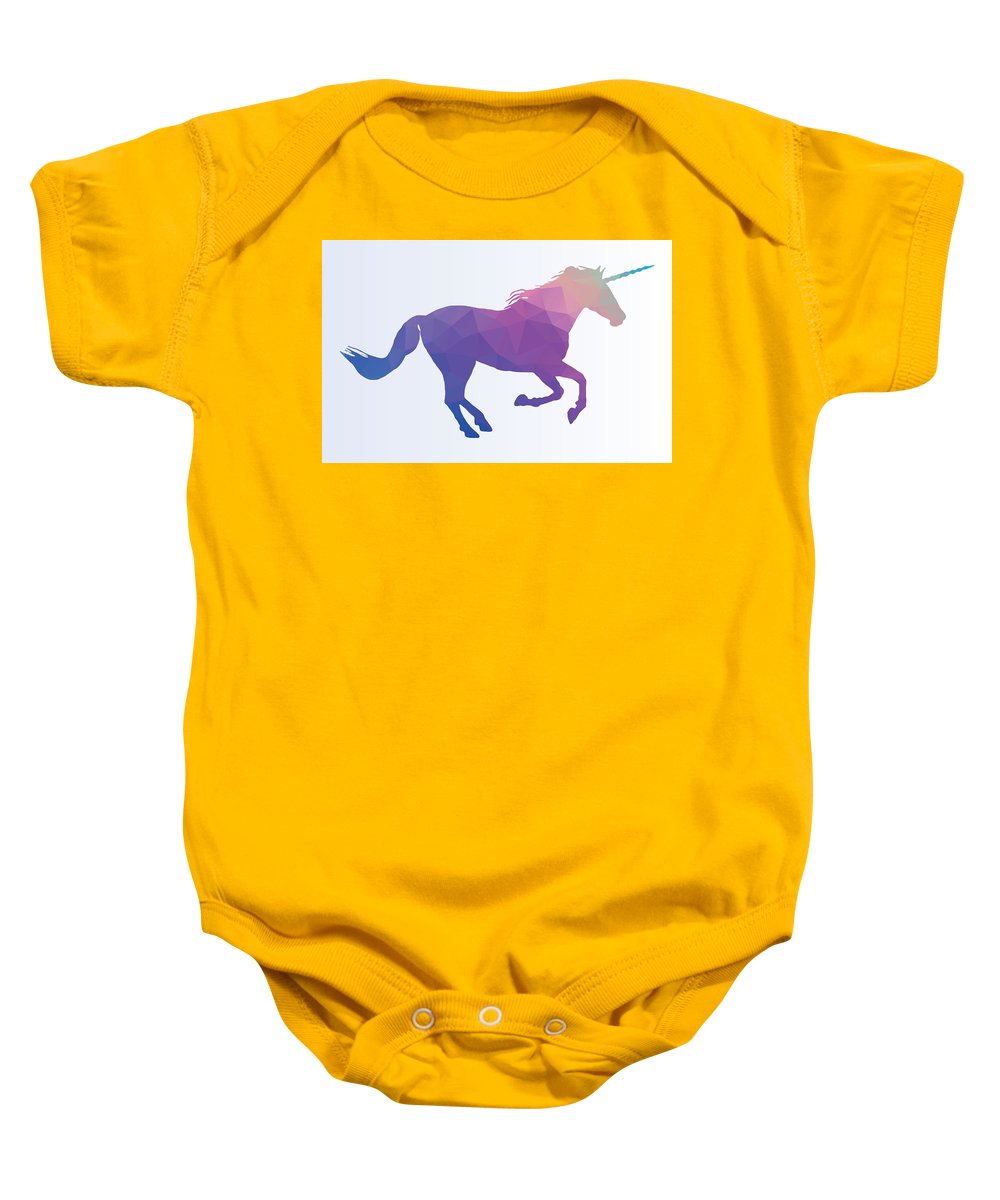 Polygonal Unicorn Horse Silhouette - Baby Onesie