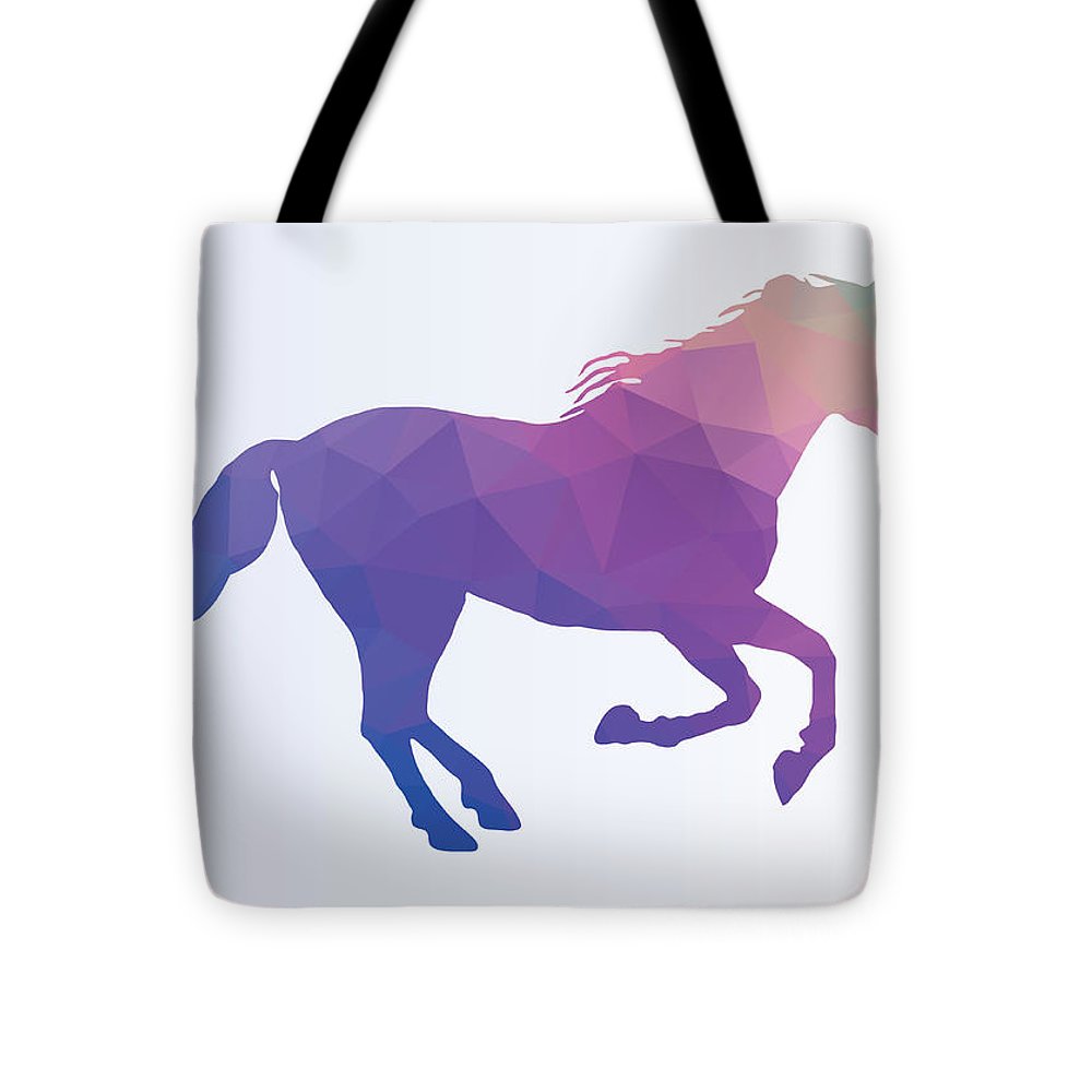 Polygonal Unicorn Horse Silhouette - Tote Bag