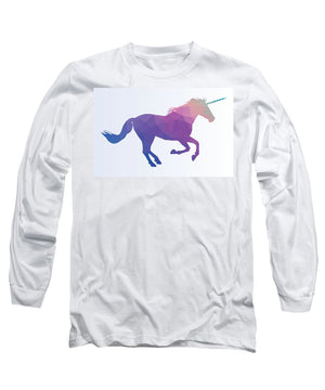 Polygonal Unicorn Horse Silhouette - Long Sleeve T-Shirt