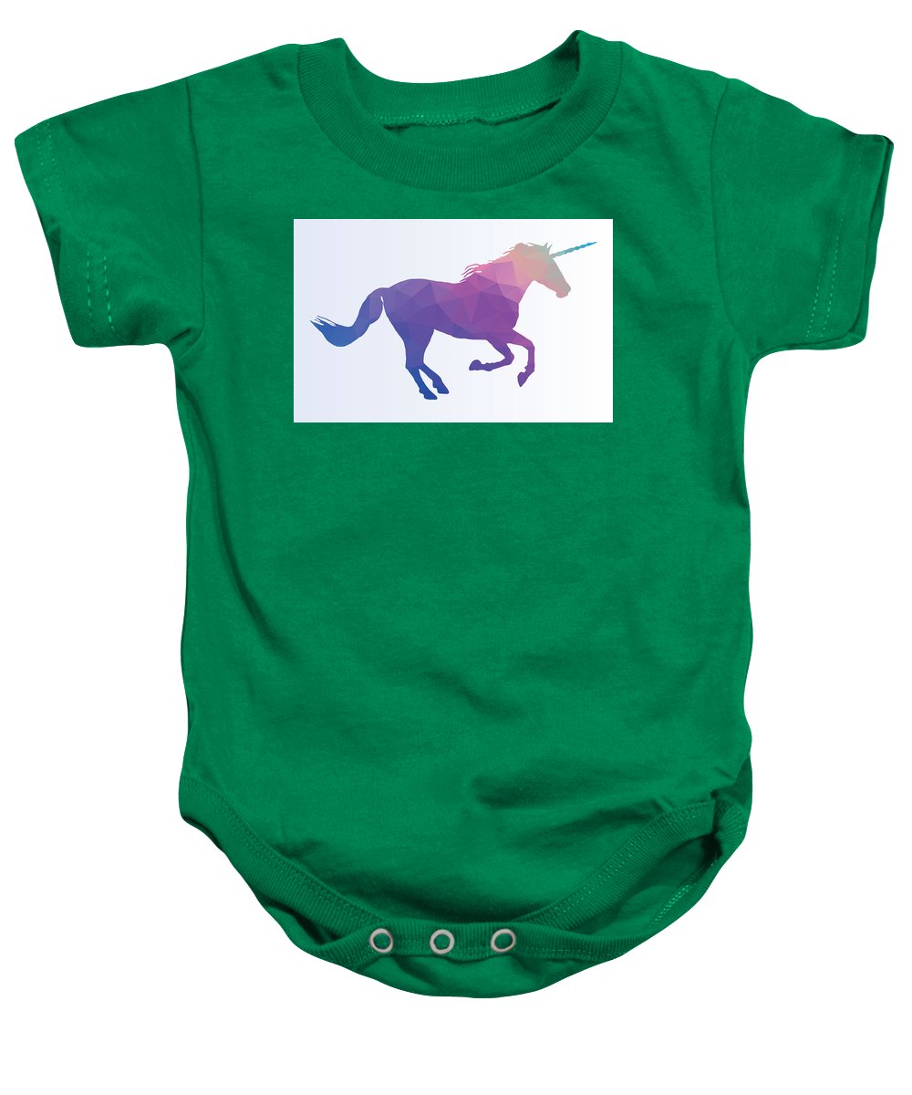 Polygonal Unicorn Horse Silhouette - Baby Onesie