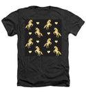 Vector seamless pattern of golden glitter unicorn silhouette isolated on black background - Heathers T-Shirt