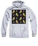 Vector seamless pattern of golden glitter unicorn silhouette isolated on black background - Sweatshirt