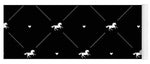 Vector seamless pattern of white horse silhouette with heart isolated on black - Yoga Mat