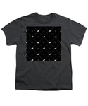 Vector seamless pattern of white horse silhouette with heart isolated on black - Youth T-Shirt