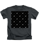 Vector seamless pattern of white horse silhouette with heart isolated on black - Kids T-Shirt