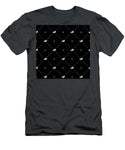 Vector seamless pattern of white horse silhouette with heart isolated on black - T-Shirt