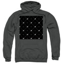 Vector seamless pattern of white horse silhouette with heart isolated on black - Sweatshirt